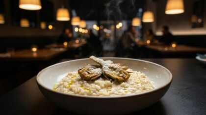 Risotto con carciofi freschi