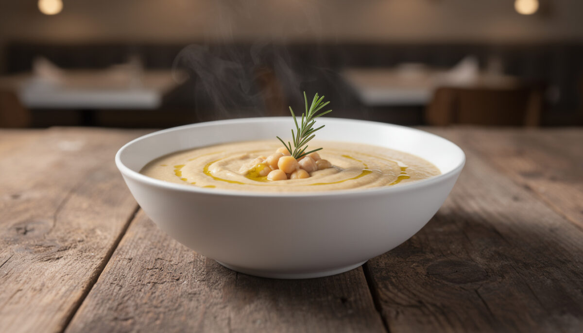Deliziosa zuppa cremosa di ceci: un viaggio di sapori tradizionali Zuppa cremosa di ceci