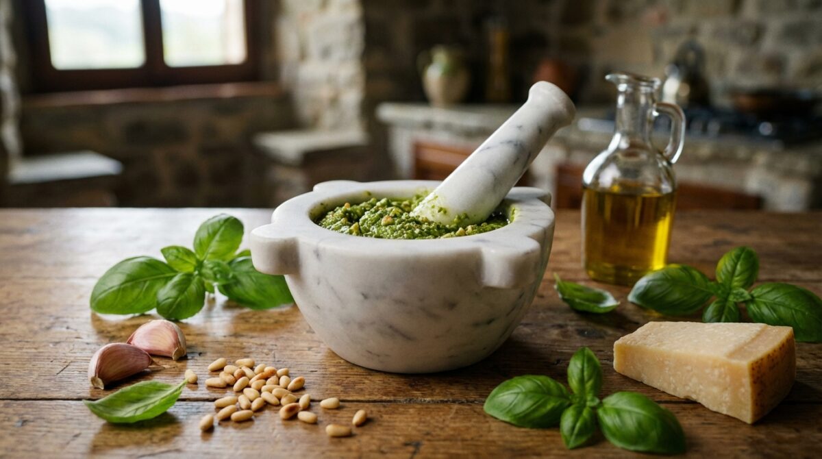 Il vero Pesto Genovese: gusto e tradizione ligure in ogni morso vero pesto genovese